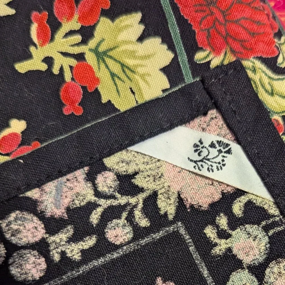VTG Pimpernel Cloth Placemats Set of 10 Floral Holly Holiday Cottagecore Boho